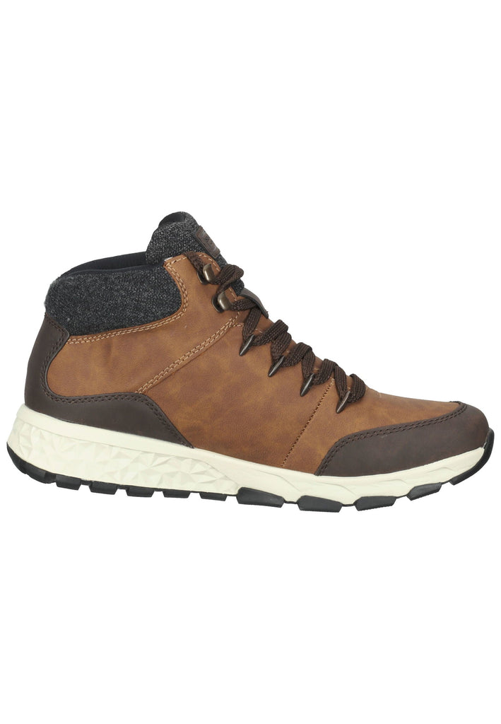 Rieker Stiefelette Lederimitat/Textil Braun/Grau