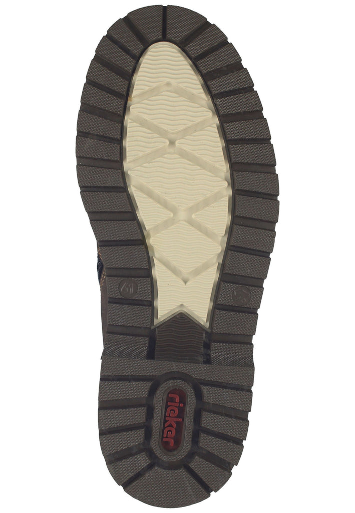 Rieker Stiefelette Lederimitat/Textil Braun/Schwarz Warmfutter
