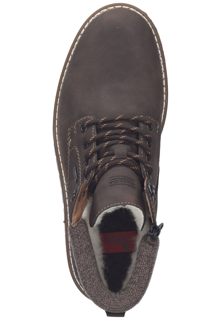 Rieker Stiefelette Lederimitat/Textil Braun/Schwarz Warmfutter