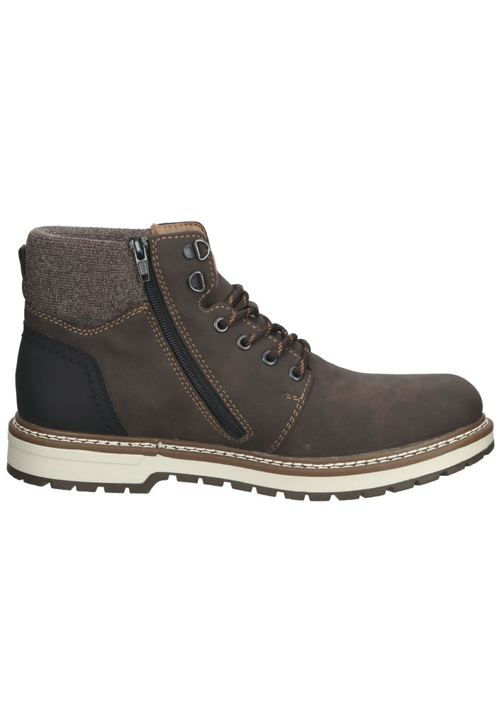 Rieker Stiefelette Lederimitat/Textil Braun/Schwarz Warmfutter