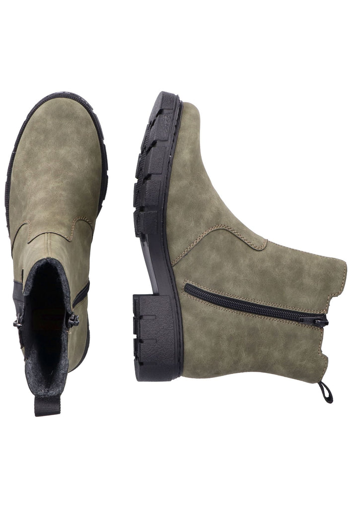 Rieker Stiefelette Lederimitat/Textil Dunkelgrün