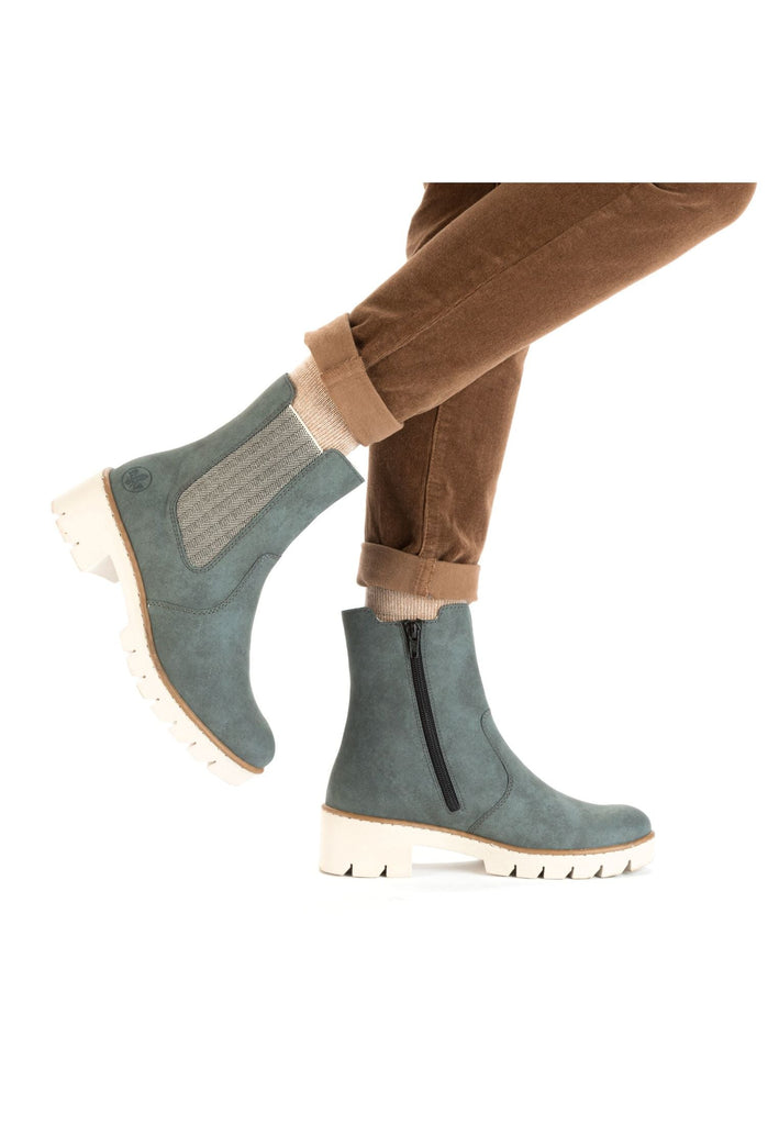 Rieker Stiefelette Lederimitat/Textil Jeans