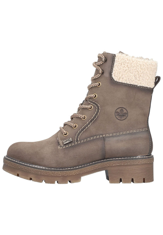 Rieker Stiefelette Lederimitat/Textil Mittelbraun Warmfutter