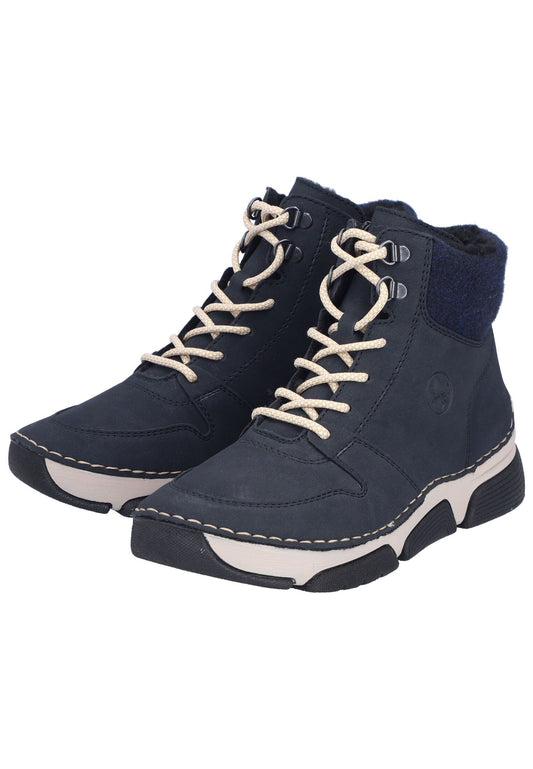 Rieker Stiefelette Lederimitat/Textil Pazifik Warmfutter