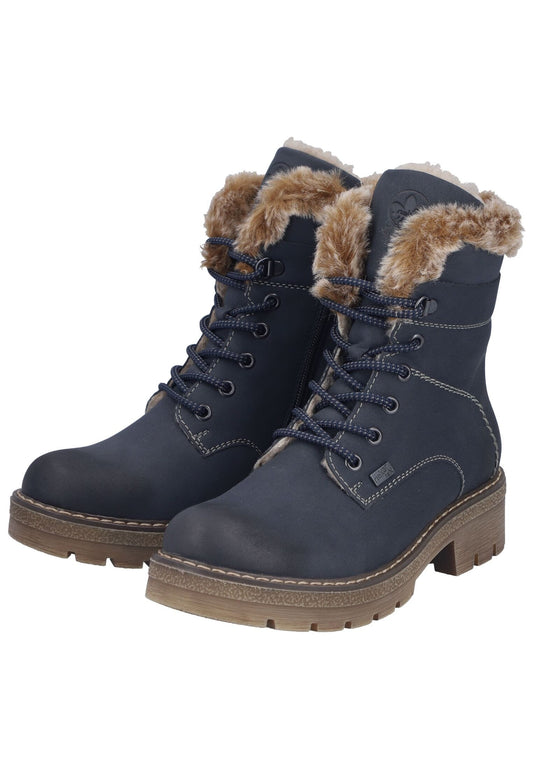 Rieker Stiefelette Lederimitat/Textil Pazifik Warmfutter