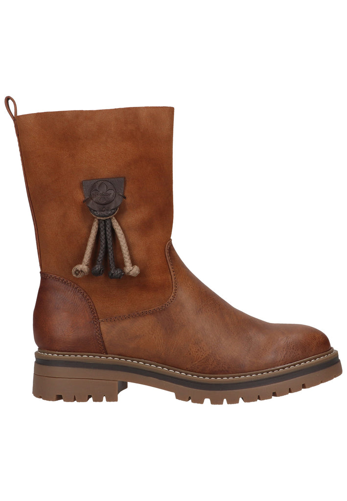 Rieker Stiefelette Lederimitat/Textil Reh Warmfutter
