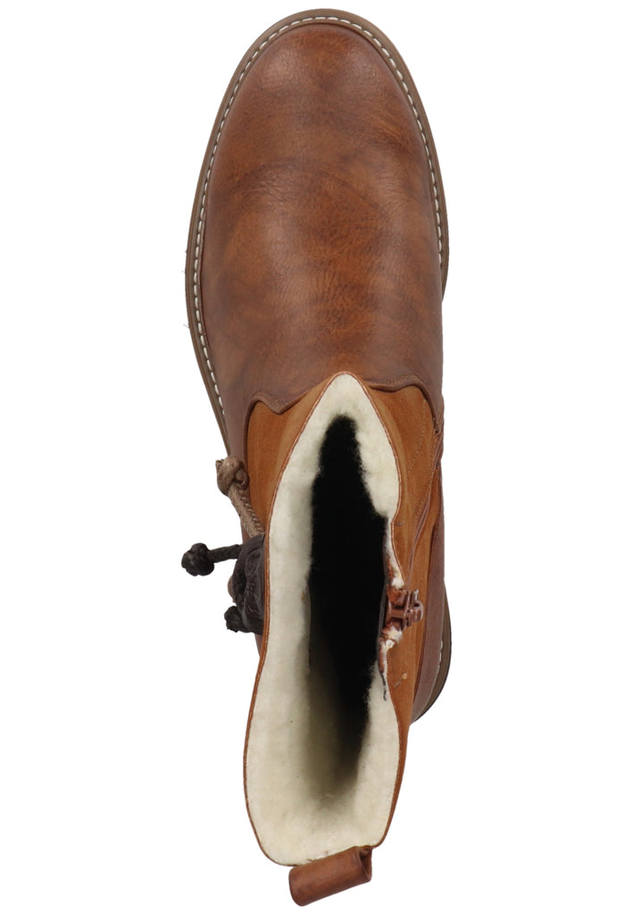 Rieker Stiefelette Lederimitat/Textil Reh Warmfutter
