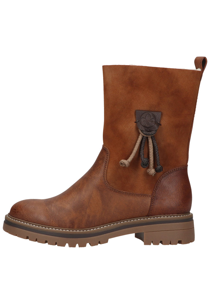Rieker Stiefelette Lederimitat/Textil Reh Warmfutter