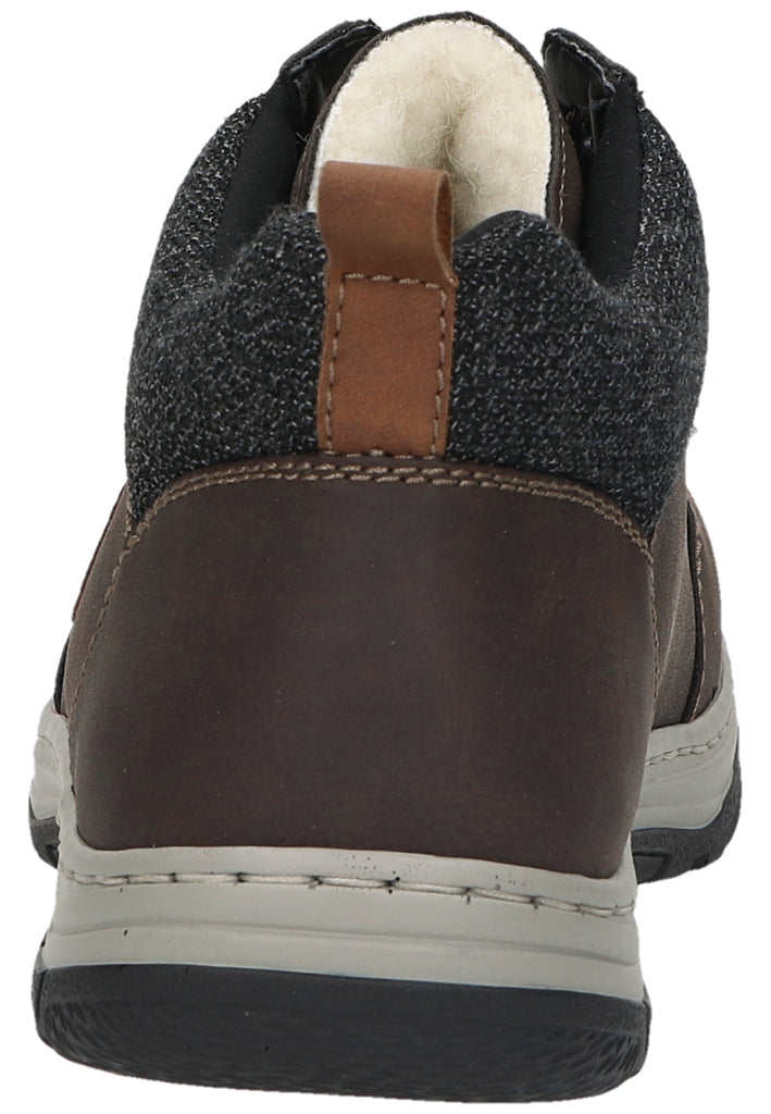 Rieker Stiefelette Lederimitat/Textil Schoko Warmfutter