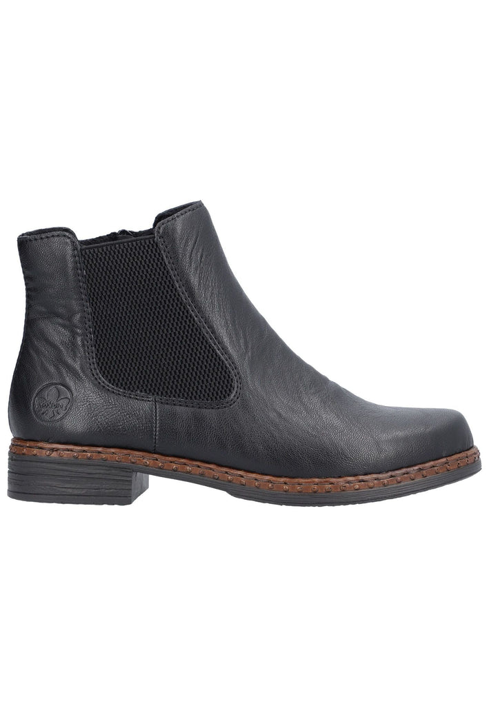 Rieker Stiefelette Lederimitat/Textil Schwarz