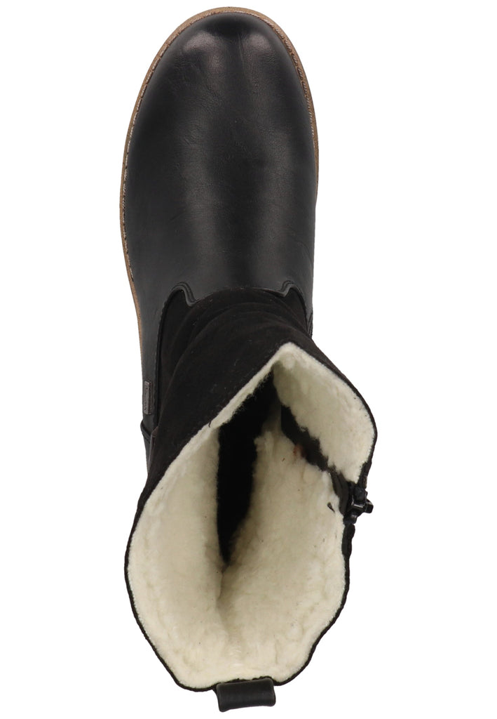 Rieker Stiefelette Lederimitat/Textil Schwarz/Braun Warmfutter