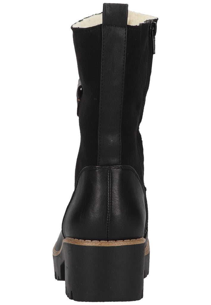 Rieker Stiefelette Lederimitat/Textil Schwarz/Braun Warmfutter