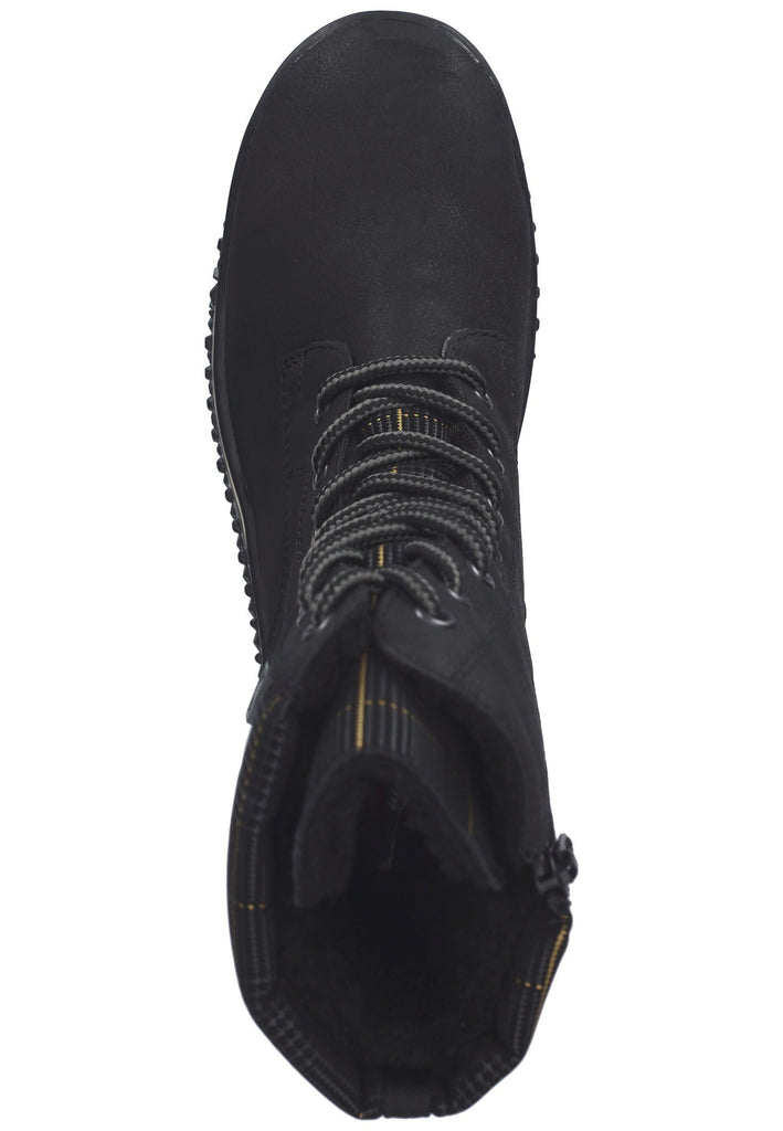 Rieker Stiefelette Lederimitat/Textil Schwarz/Gold Warmfutter