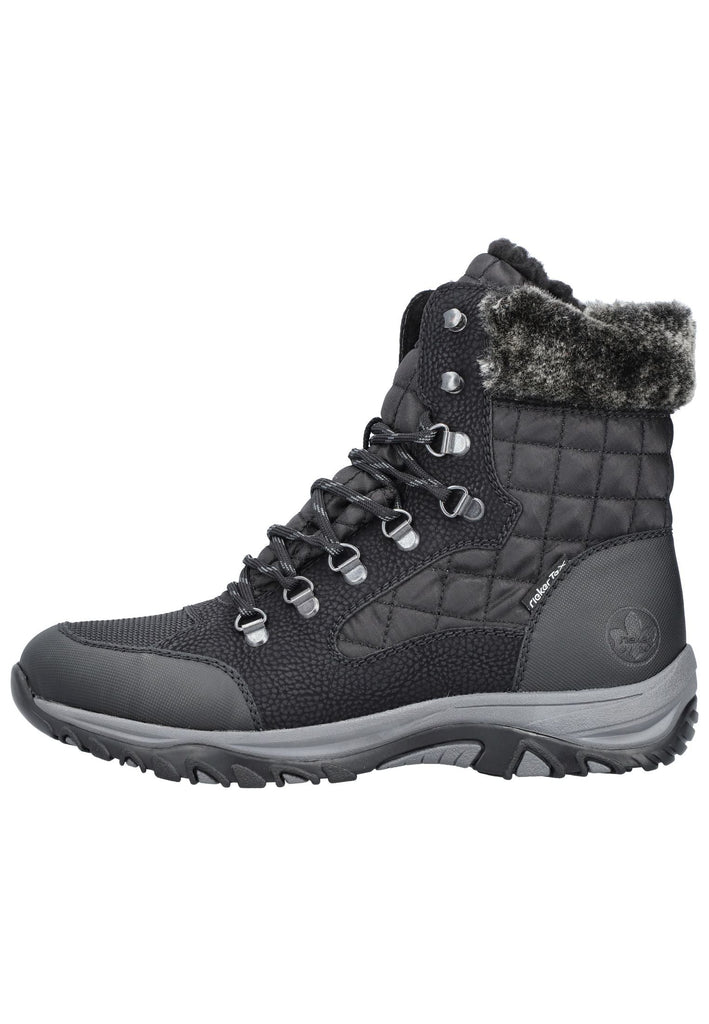 Rieker Stiefelette Lederimitat/Textil Schwarz/Grau