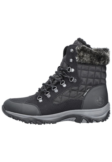 Rieker Stiefelette Lederimitat/Textil Schwarz/Grau