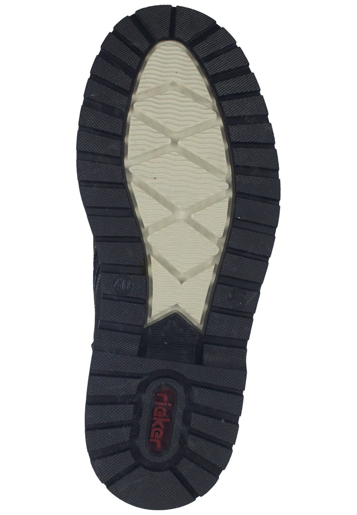 Rieker Stiefelette Lederimitat/Textil Schwarz/Grau Warmfutter