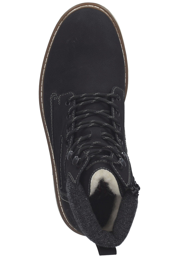 Rieker Stiefelette Lederimitat/Textil Schwarz/Grau Warmfutter