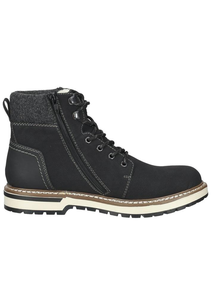 Rieker Stiefelette Lederimitat/Textil Schwarz/Grau Warmfutter