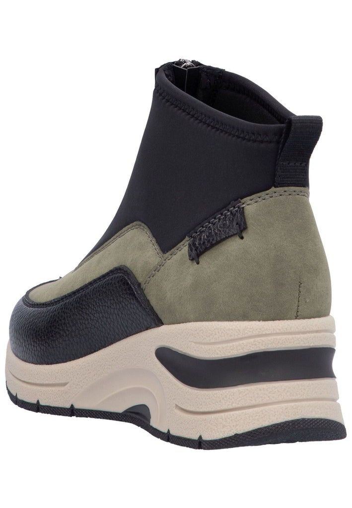 Rieker Stiefelette Lederimitat/Textil Schwarz/Grün