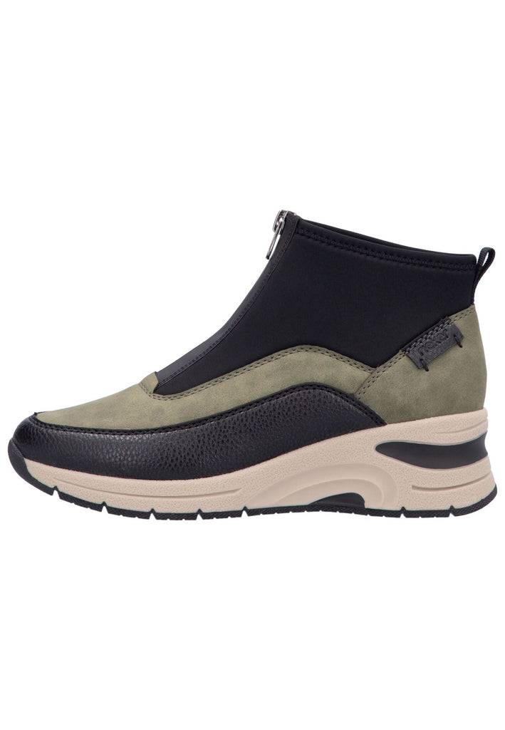 Rieker Stiefelette Lederimitat/Textil Schwarz/Grün