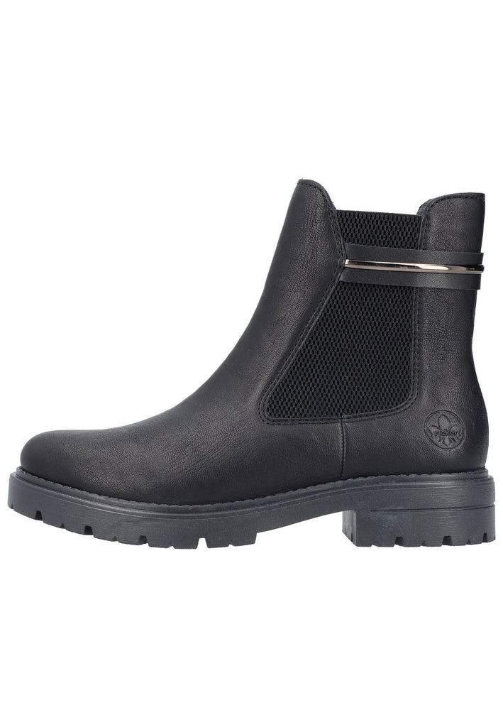 Rieker Stiefelette Lederimitat/Textil Schwarz/Schwarz Warmfutter