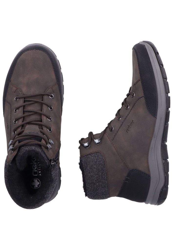 Rieker Stiefelette Lederimitat/Textil Schwarz Warmfutter