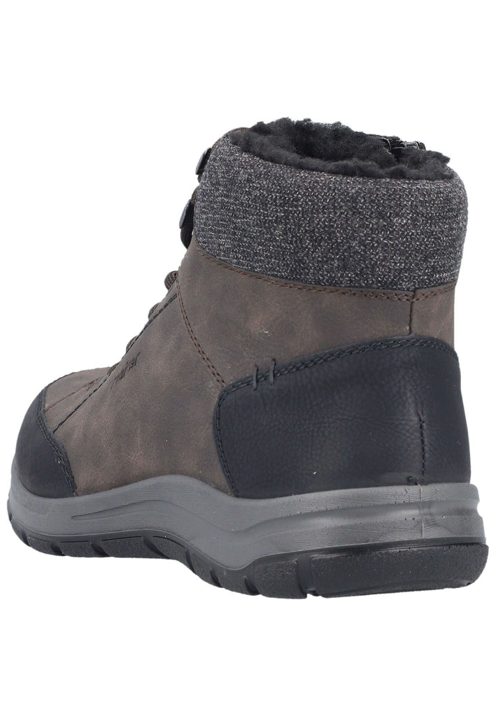 Rieker Stiefelette Lederimitat/Textil Schwarz Warmfutter