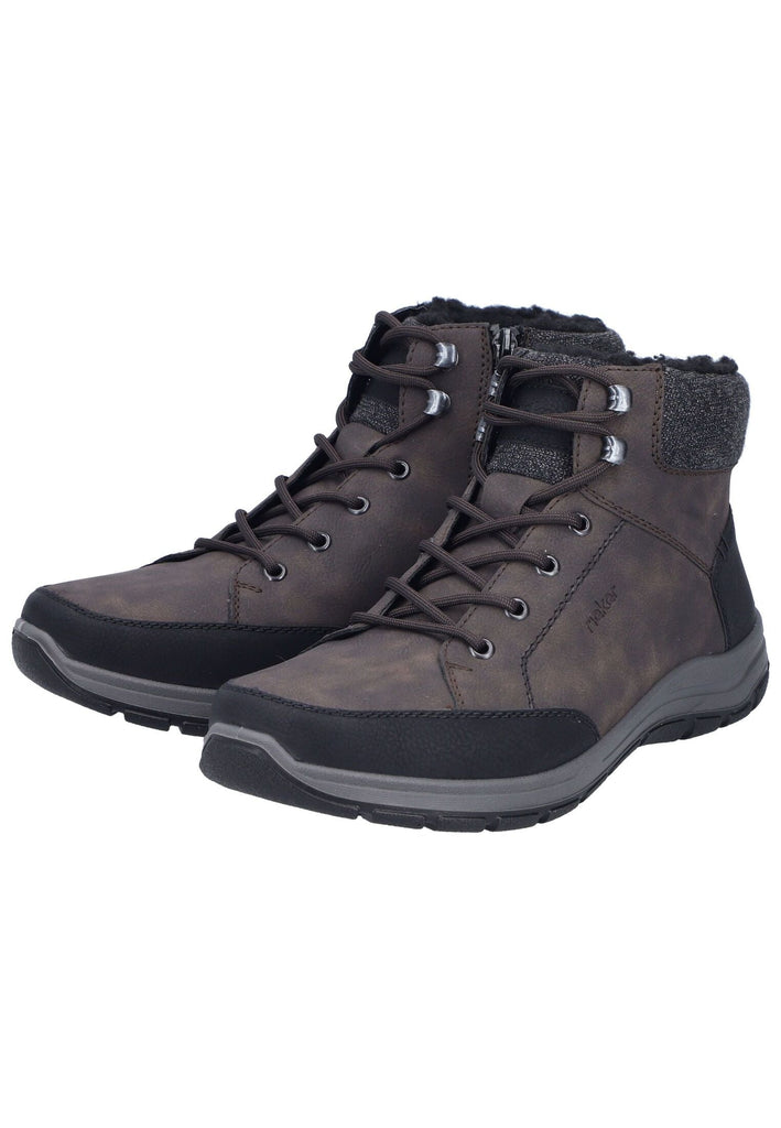 Rieker Stiefelette Lederimitat/Textil Schwarz Warmfutter