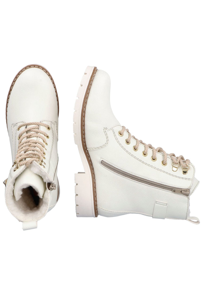 Rieker Stiefelette Lederimitat Weiß