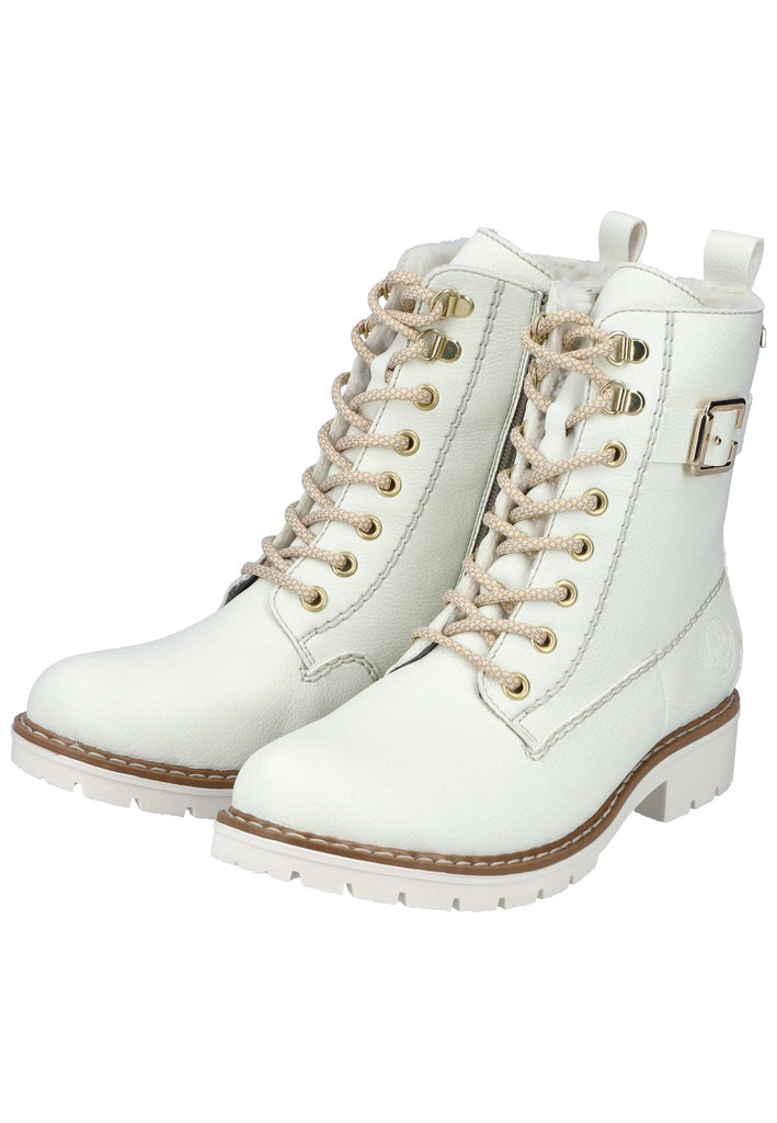 Rieker Stiefelette Lederimitat Weiß