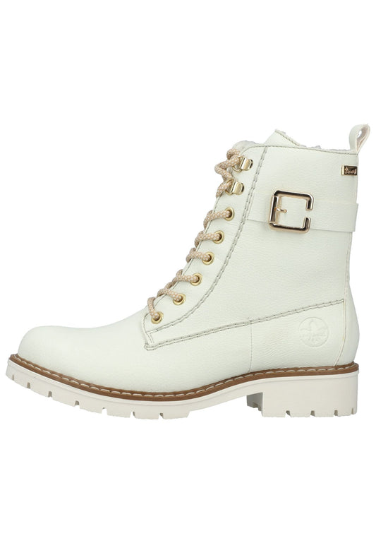 Rieker Stiefelette Lederimitat Weiß