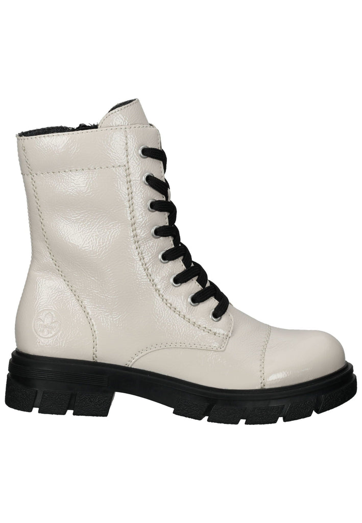 Rieker Stiefelette Lederimitat Weiß Warmfutter