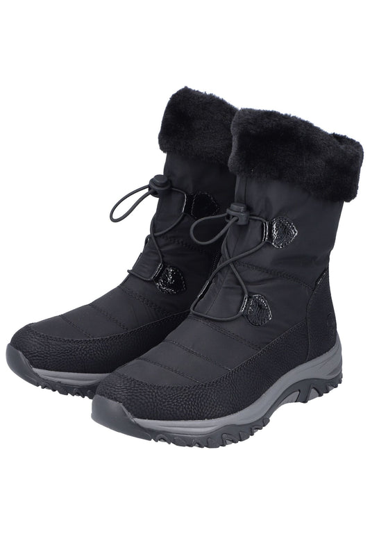 Rieker Stiefelette Textil Schwarz Warmfutter