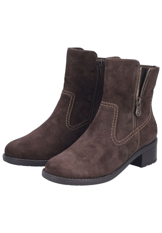 Rieker Stiefelette Veloursleder Nougat