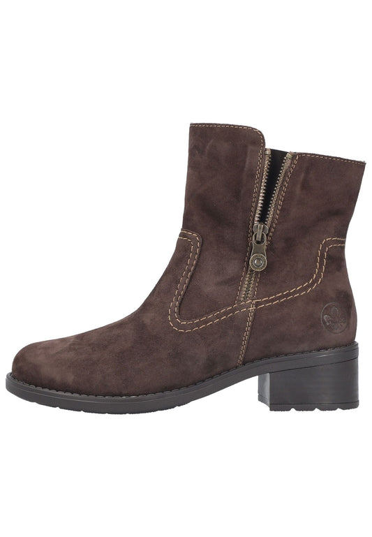 Rieker Stiefelette Veloursleder Nougat