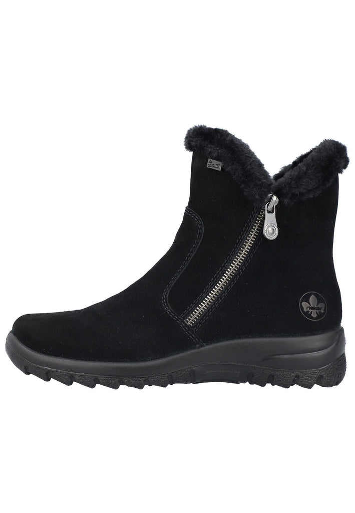 Rieker Stiefelette Veloursleder Schwarz Warmfutter