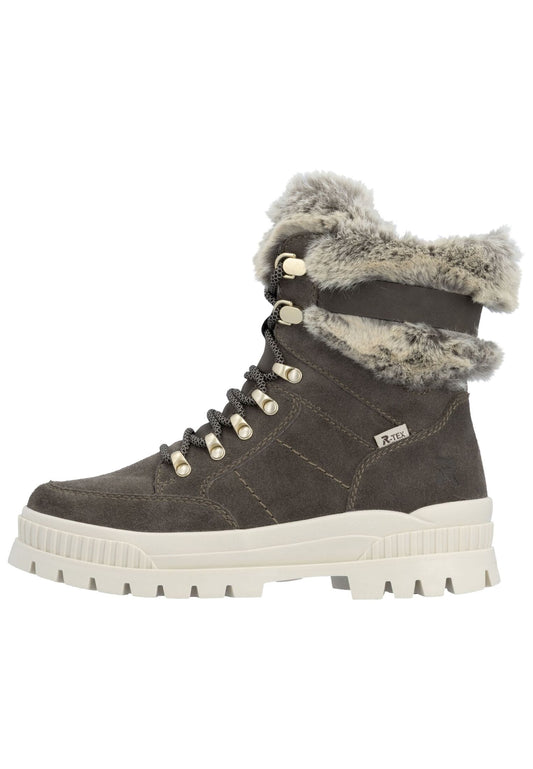 Rieker Stiefelette Veloursleder Smoke Warmfutter
