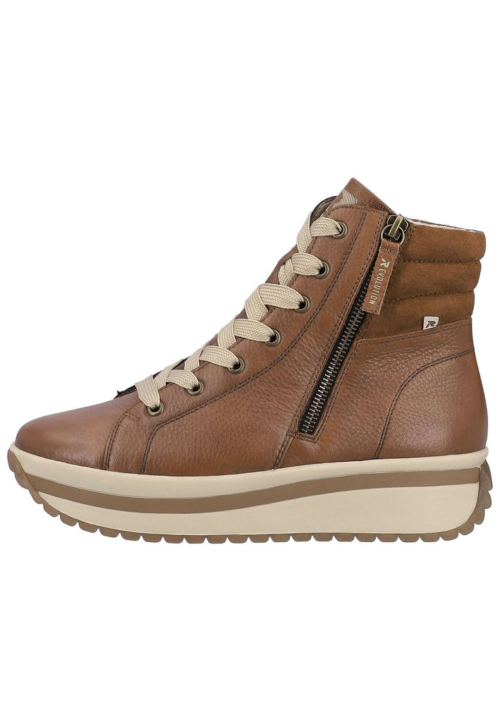 Stiefeletten Rieker Stiefelette Glattleder Braun Warmfutter