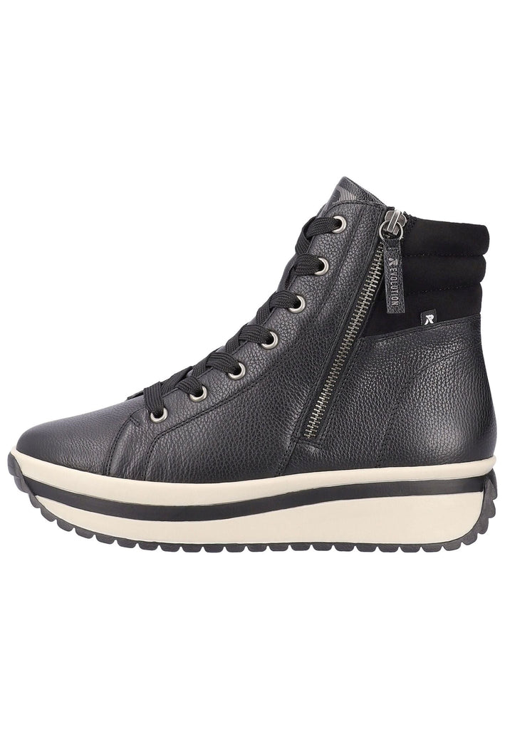 Stiefeletten Rieker Stiefelette Glattleder Schwarz Warmfutter