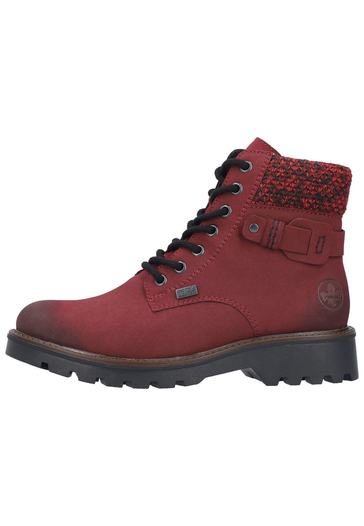 Stiefeletten Rieker Stiefelette Lederimitat Bordeaux Warmfutter
