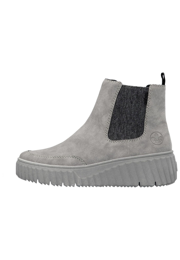 Stiefeletten Rieker Stiefelette Lederimitat Grau Warmfutter