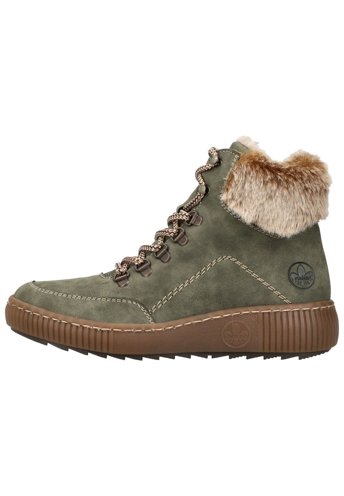Stiefeletten Rieker Stiefelette Lederimitat Grün Warmfutter