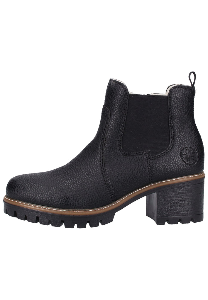 Stiefeletten Rieker Stiefelette Lederimitat Schwarz Warmfutter