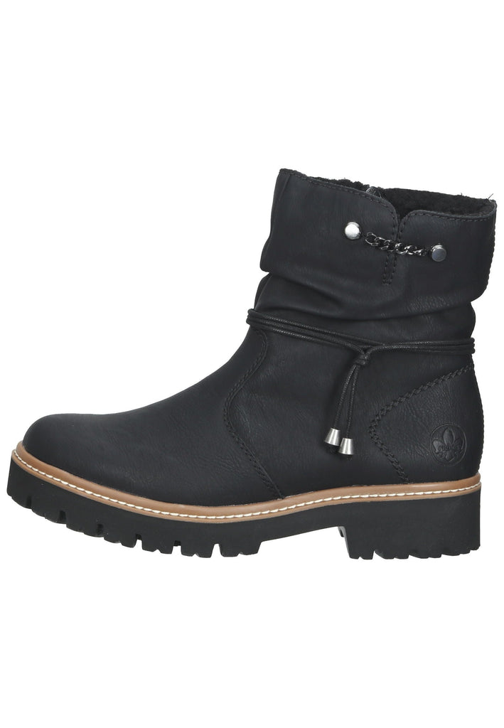 Stiefeletten Rieker Stiefelette Lederimitat Schwarz Warmfutter
