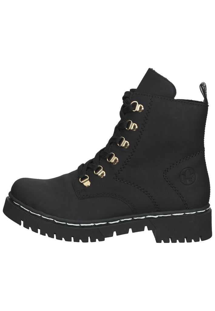 Stiefeletten Rieker Stiefelette Lederimitat Schwarz Warmfutter