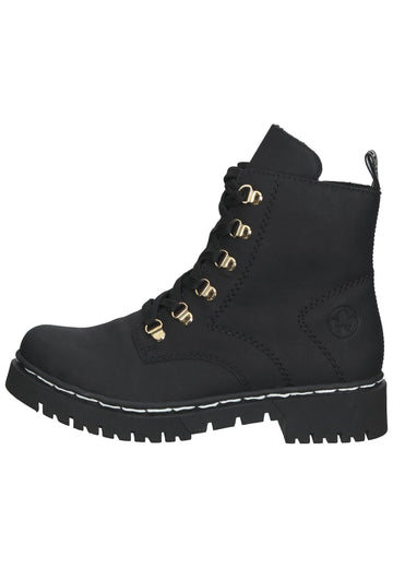 Stiefeletten Rieker Stiefelette Lederimitat Schwarz Warmfutter
