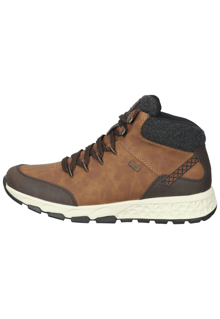 Stiefeletten Rieker Stiefelette Lederimitat/Textil Braun/Grau