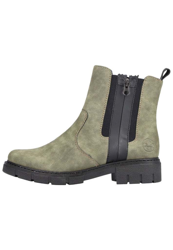 Stiefeletten Rieker Stiefelette Lederimitat/Textil Dunkelgrün