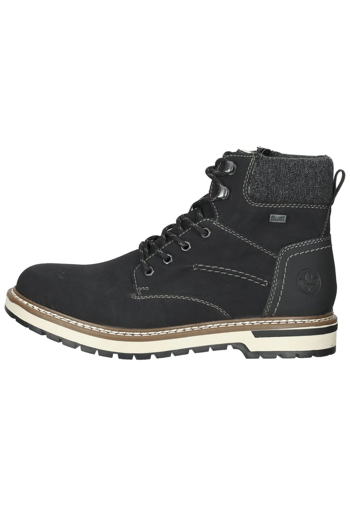 Stiefeletten Rieker Stiefelette Lederimitat/Textil Schwarz/Grau Warmfutter