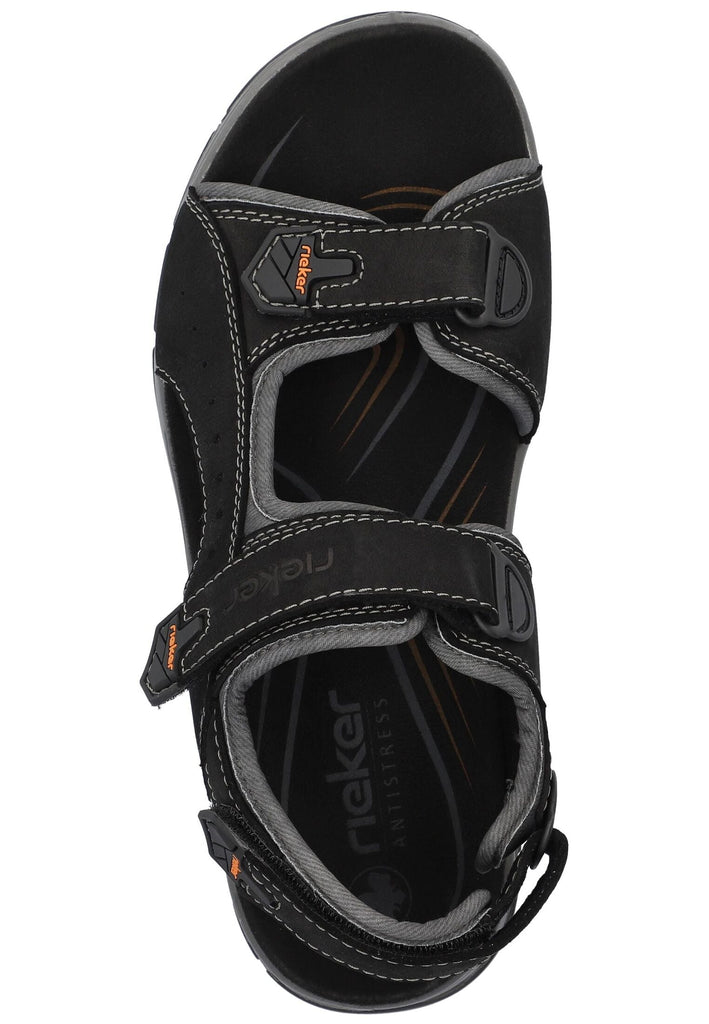 Rieker Wanderschuhe Leder/Textil Schwarz/Grau